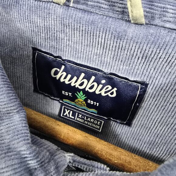 Chubbies Jacket Mens XL Light Blue Corduroy Shirt Jacket Keeper Collared Stretch - Picture 3 of 12